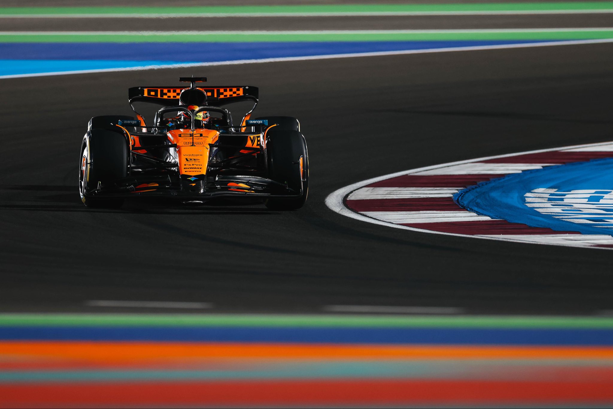 Oscar Piastri on track during qualifying for the 2025 F1 Qatar GP.