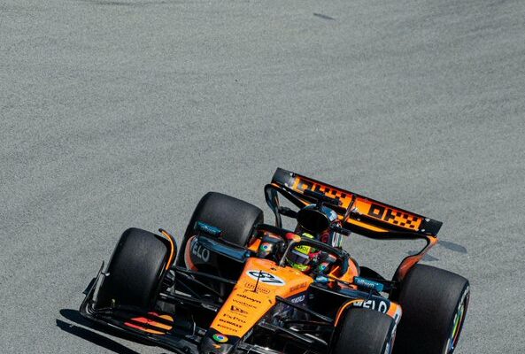 Oscar Piastri running in FP2 of the F1 Spanish GP