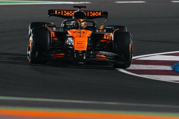 Oscar Piastri in his #81 McLaren during the F1 Qatar GP, P2 finish.