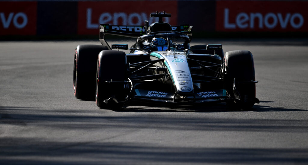 George Russell won the 2026 F1 Canadian GP Sprint Race after a tight early battle with teammate Kimi Antonelli, with Mercedes controlling the race from lights out.