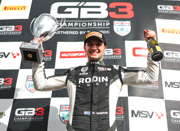 Alex Ninovic, Rodin Motorsport, Race 2, Winner, Donington Park, 2025 GB3 Championship