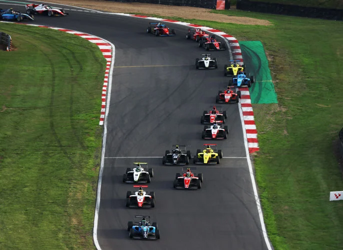 Alex O’Grady leads Fred Green by 43 points after Brands Hatch Race 1, leaving just two drivers in contention for the GB4 title.