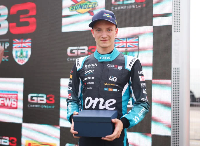 Martin Molnar claims the Sunoco Fastest Driver Award at Silverstone 2026 after recording the weekend's quickest GB3 race lap in Race 1.