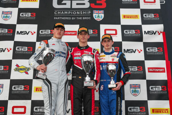 Podium, Race 3, 2025 GB3 Championship, Round 7, Donington Park