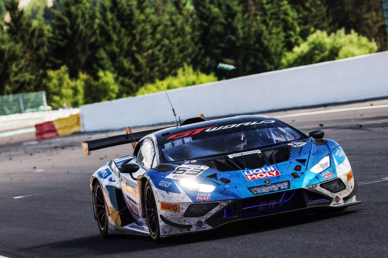 #63 Lamborghini driven by Pepper, Engstler and Bortolotti during the CrowdStrike 24h of Spa