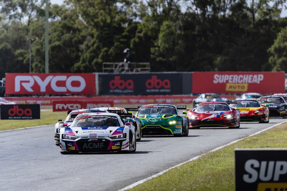 2026 GTWC Australia heads to Queensland Raceway as Feeney and Schumacher defend a two-point lead over Ojeda and Lucchitti.