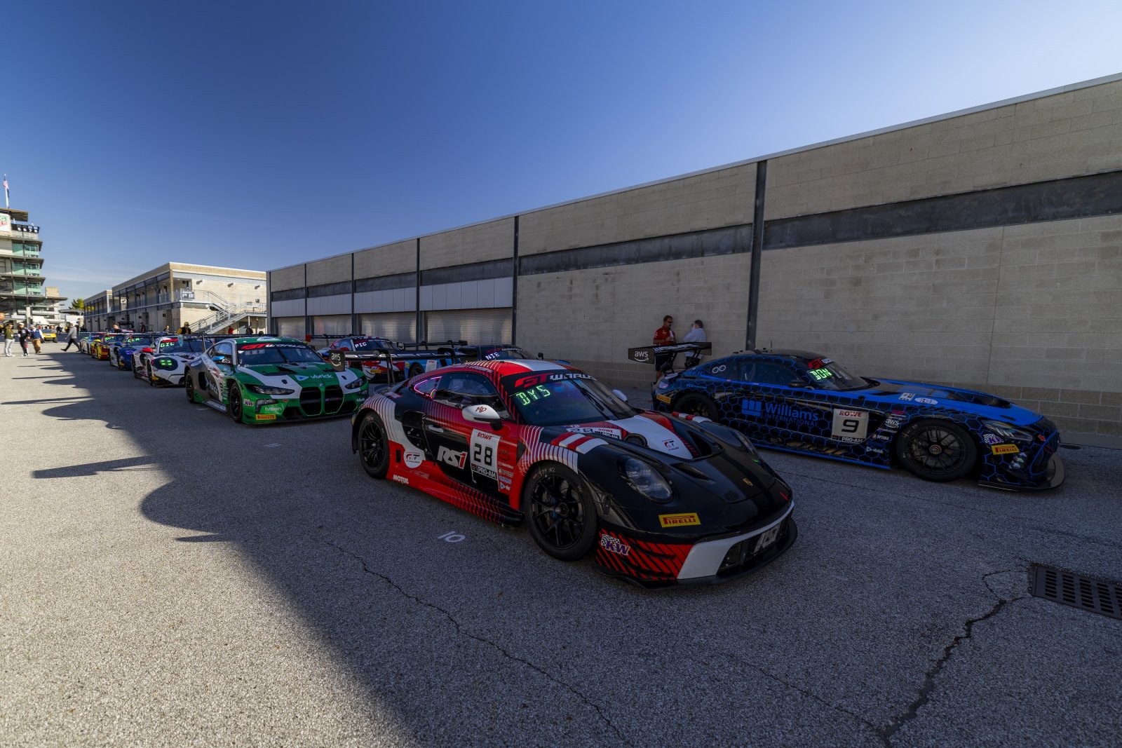 Watch the 2026 Indianapolis 8 Hour live as a 27-car GT3 field battles through eight hours at Indianapolis Motor Speedway.