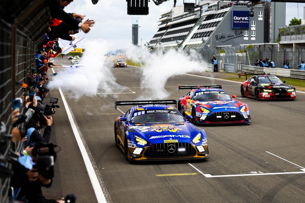 Winward Mercedes wins Nürburgring 24 Hours after late driveshaft failure denies Verstappen Racing victory on debut.