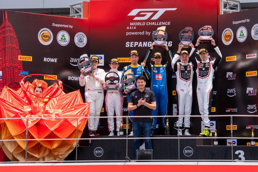 Sepang opener thrills as Absolute, Porsche and Origine share wins across dramatic 2026 GT World Challenge (GTWC) Asia races and sessions.