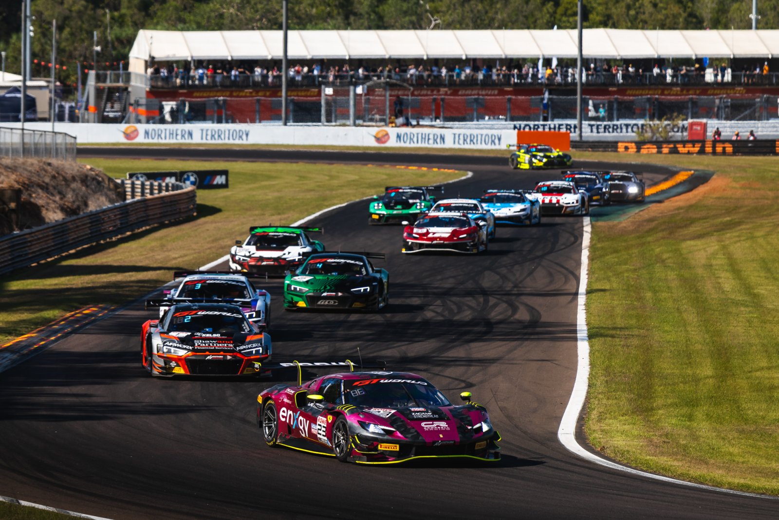 Feeney and Schumacher lead GTWC Australia into Sydney as Audi, Ferrari, Mercedes-AMG, Porsche and Lamborghini battle for GT title.
