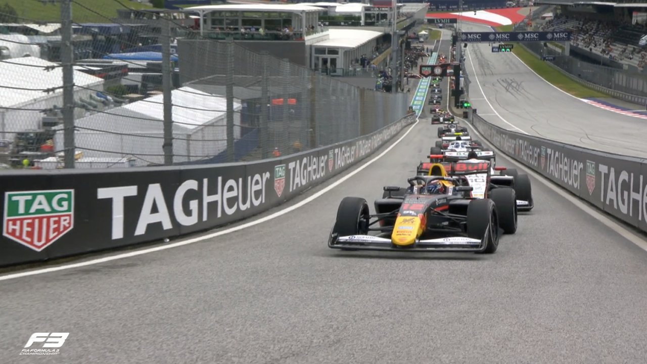 Tsolov leads the timing sheets amid the Red Flag interruptions in Round 6 of the F3 Free Practice session at the Austrian GP.