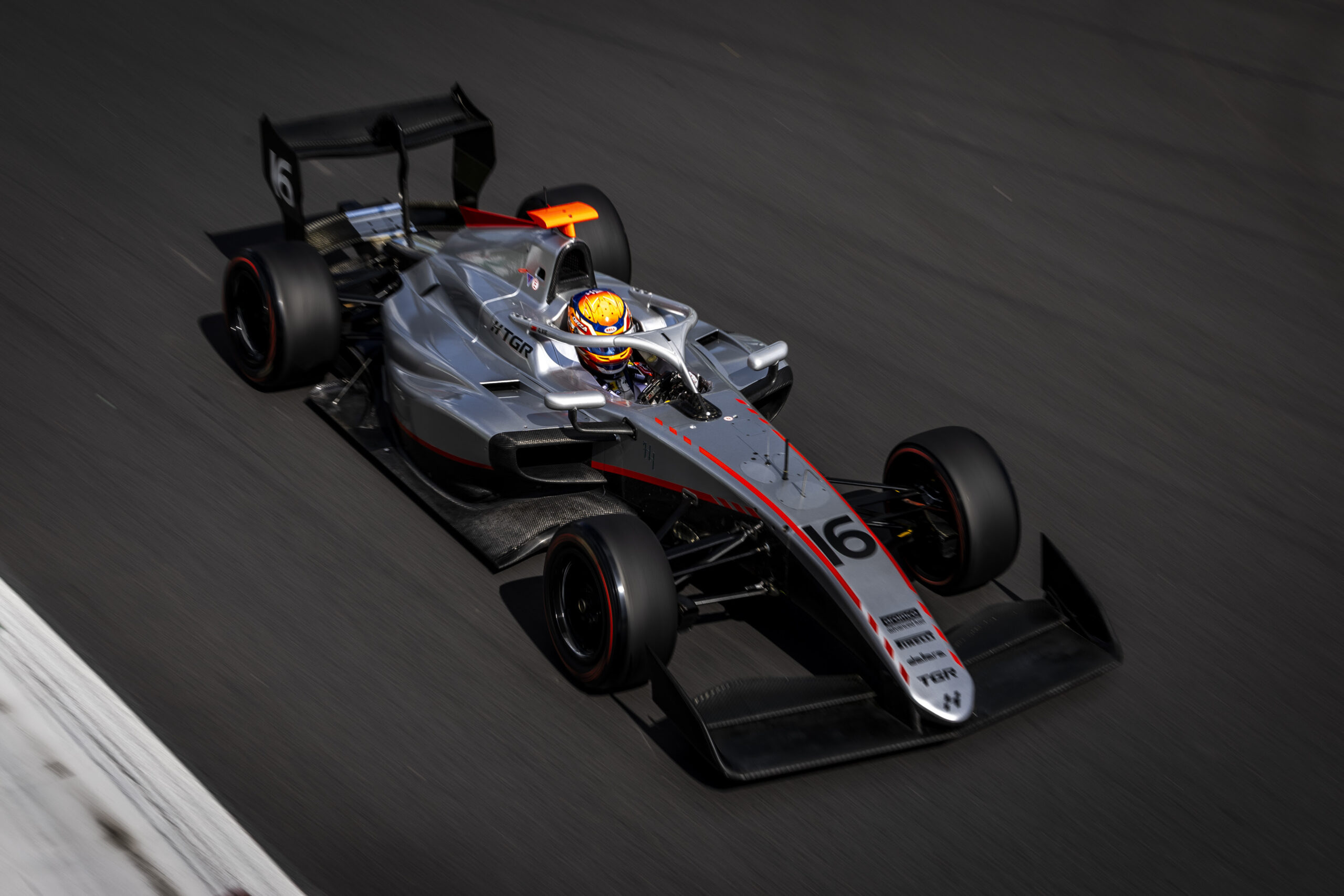 Hitech TGR's Gerrard Xie on track during the 2025 FIA F3 season.
