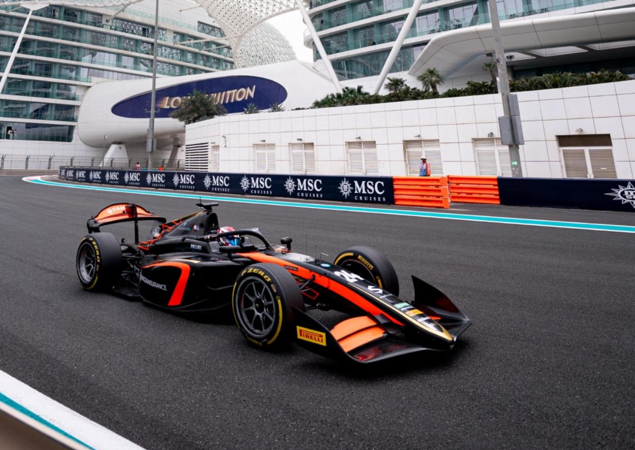 Van Amersfoort Racing #24 car, John Bennett, teammate of Rafael Villagómez, on track before Bradley Joyce's 2025 F2 statements.